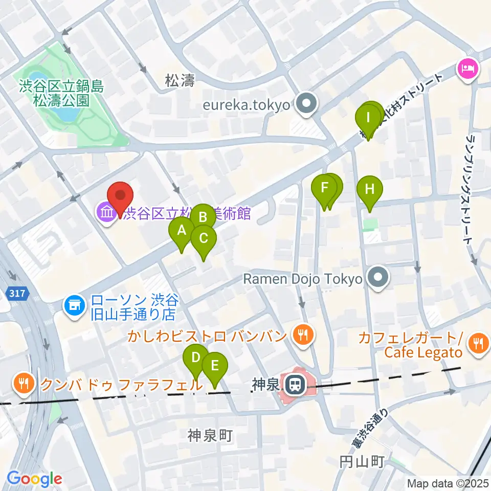 渋谷区立松濤美術館周辺のホテル一覧地図