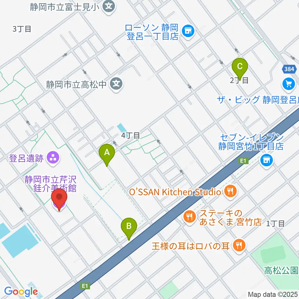静岡市立芹沢銈介美術館周辺のホテル一覧地図