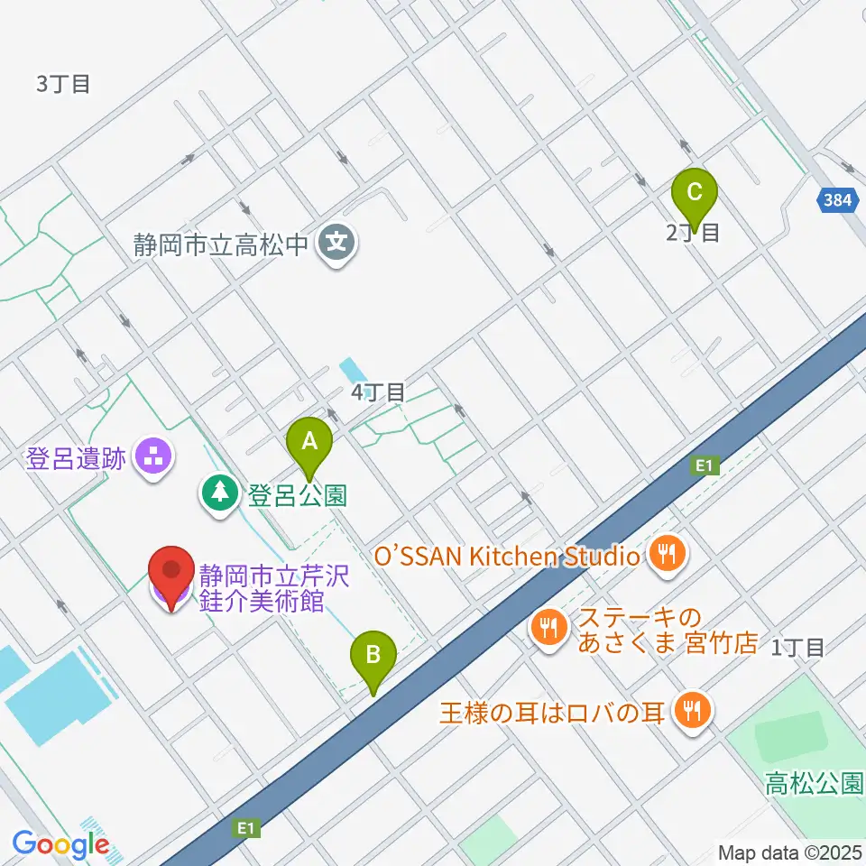 静岡市立芹沢銈介美術館周辺のホテル一覧地図