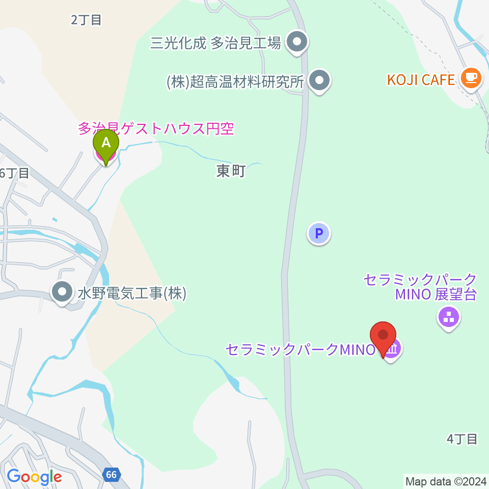 岐阜県現代陶芸美術館周辺のホテル一覧地図