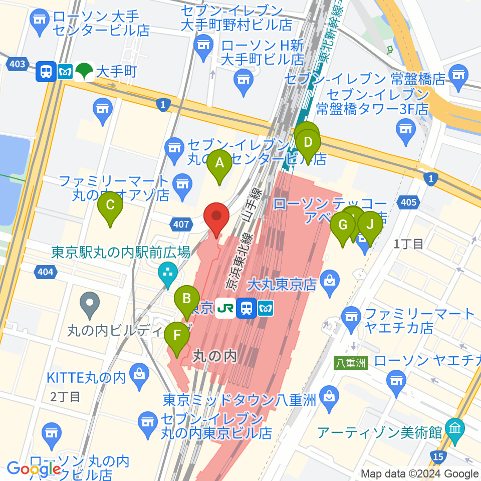 東京ステーションギャラリー周辺のホテル一覧地図