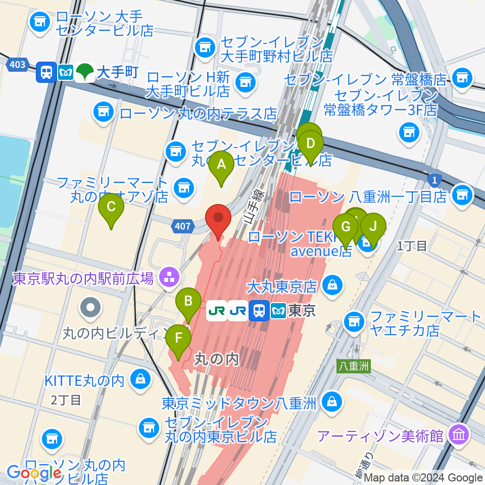 東京ステーションギャラリー周辺のホテル一覧地図