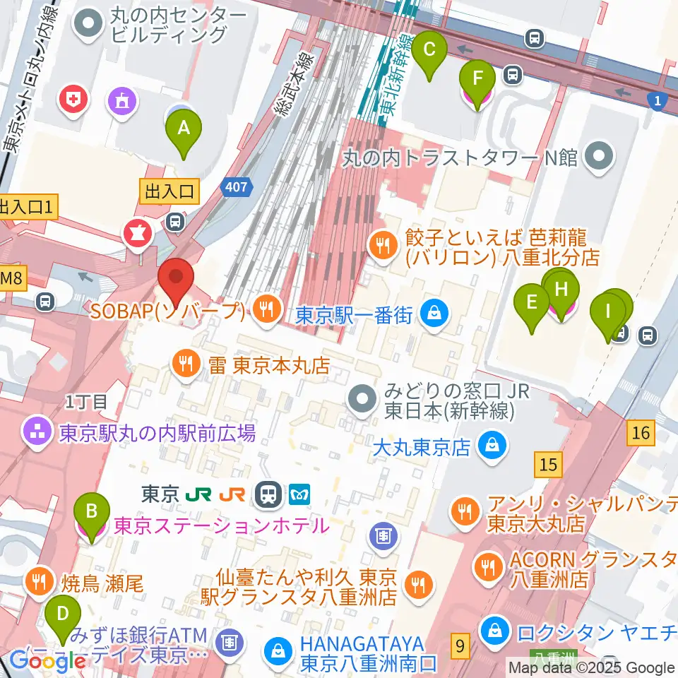 東京ステーションギャラリー周辺のホテル一覧地図