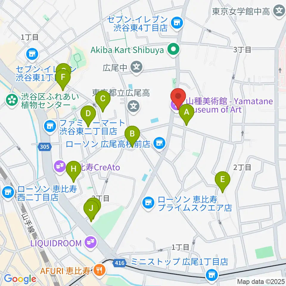 山種美術館周辺のホテル一覧地図