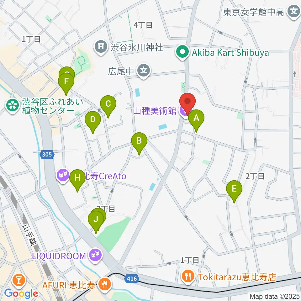 山種美術館周辺のホテル一覧地図