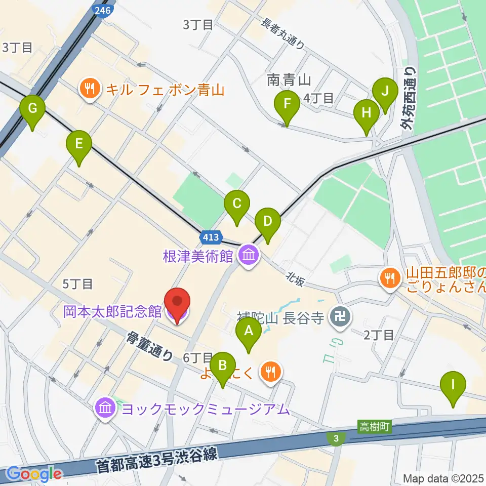 岡本太郎記念館周辺のホテル一覧地図