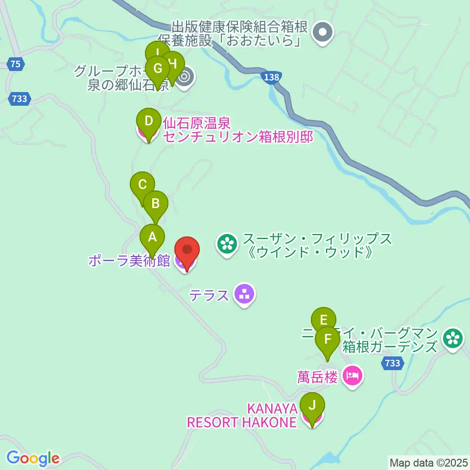 ポーラ美術館周辺のホテル一覧地図