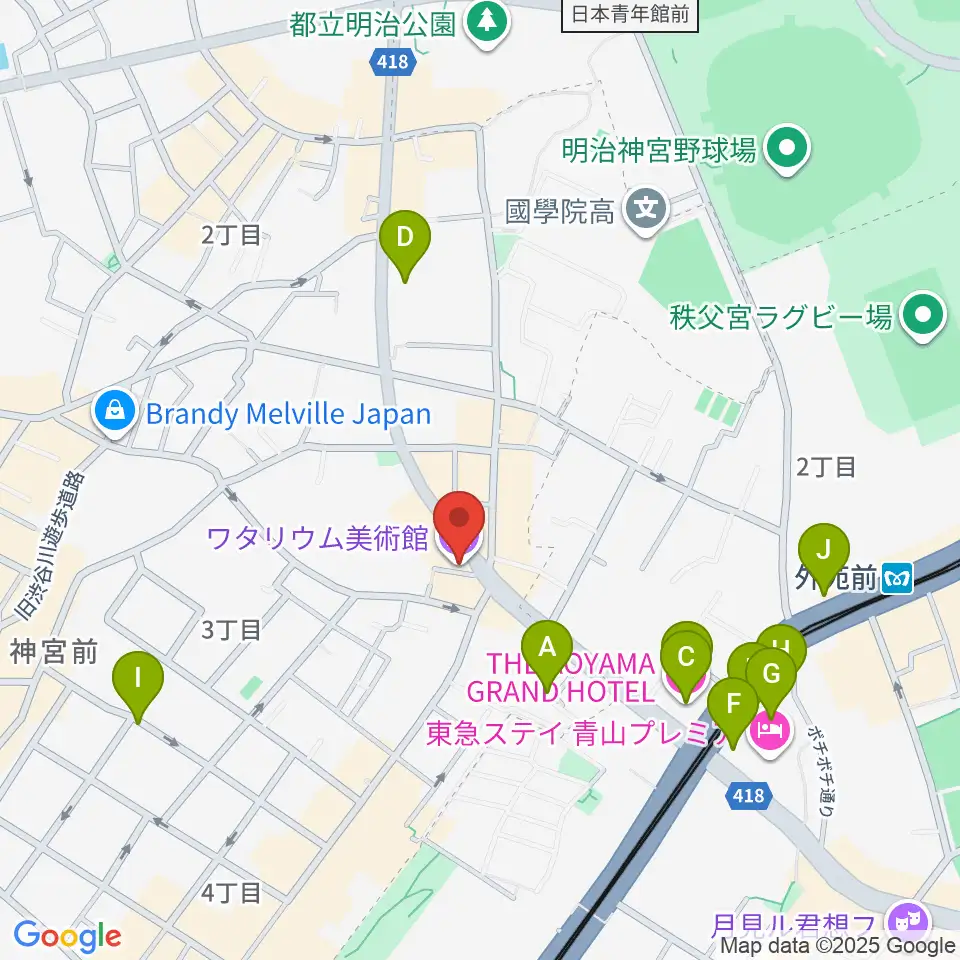 ワタリウム美術館周辺のホテル一覧地図