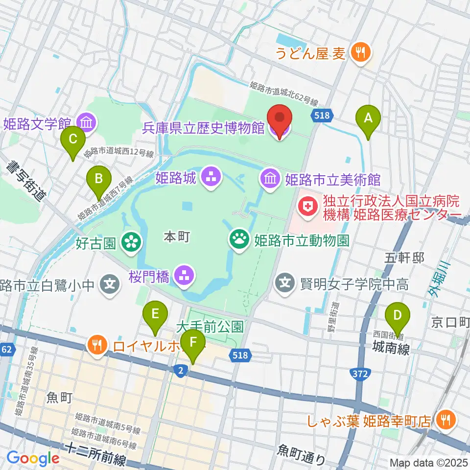兵庫県立歴史博物館周辺のホテル一覧地図
