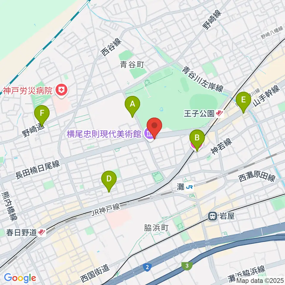 原田の森ギャラリー周辺のホテル一覧地図