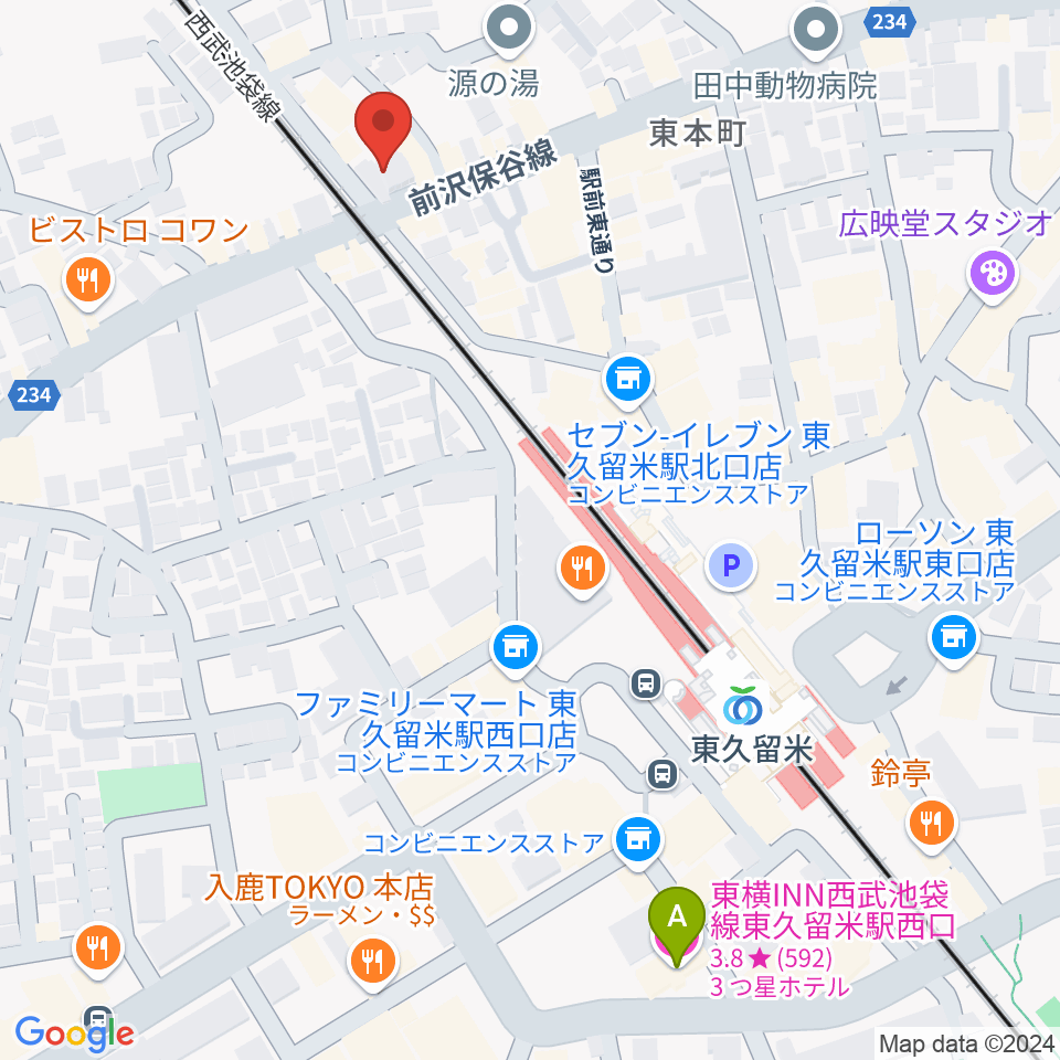 スタジオsus４周辺のホテル一覧地図