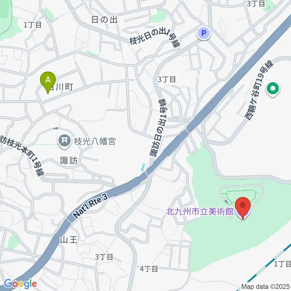 北九州市立美術館周辺のホテル一覧地図