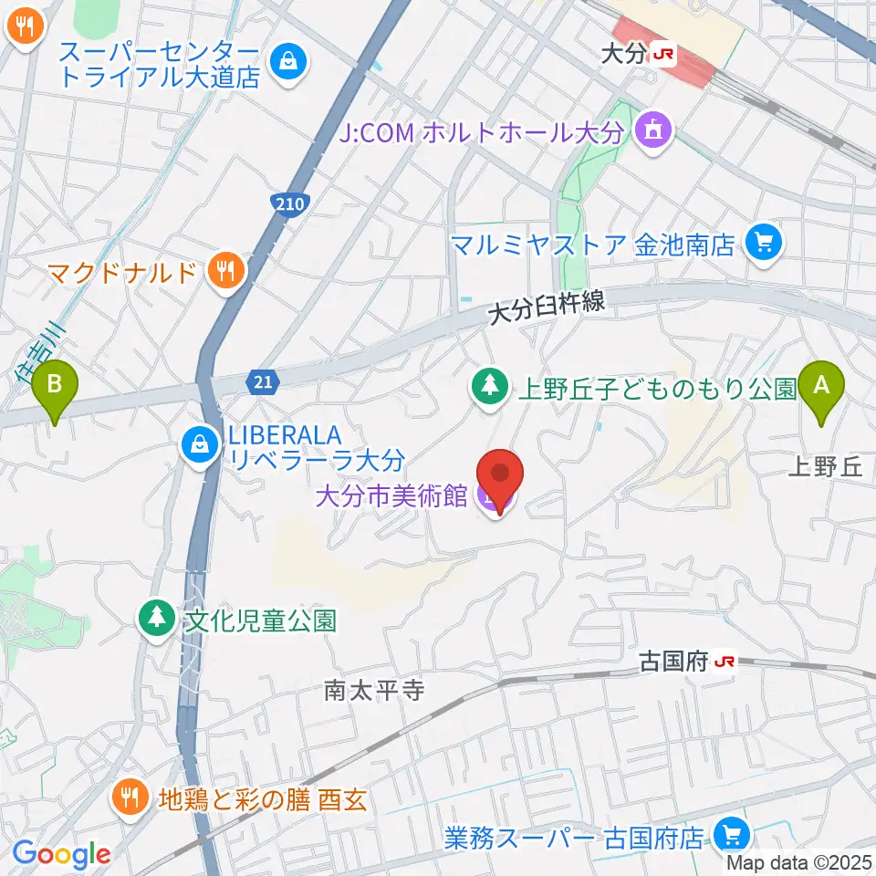 大分市美術館周辺のホテル一覧地図