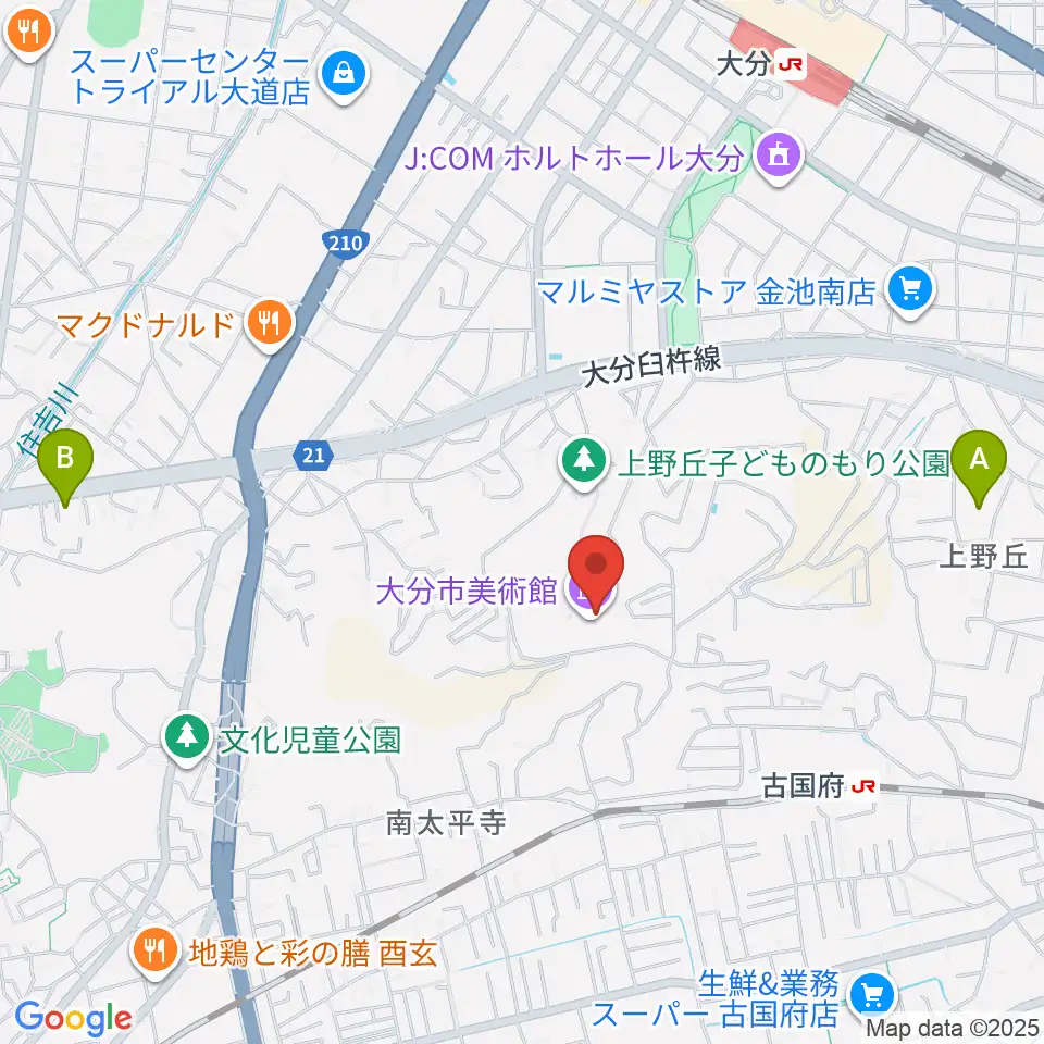 大分市美術館周辺のホテル一覧地図