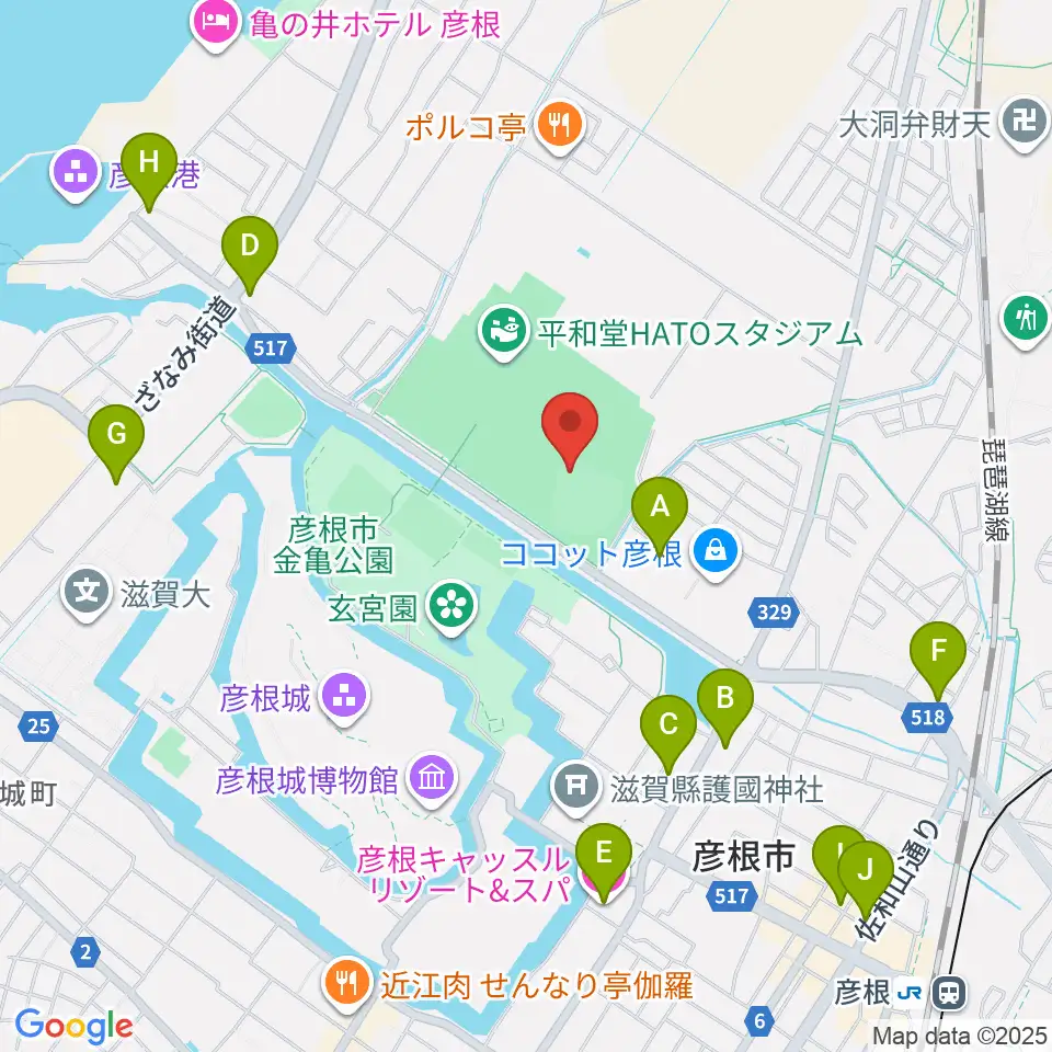 HPLベースボールパーク周辺のホテル一覧地図