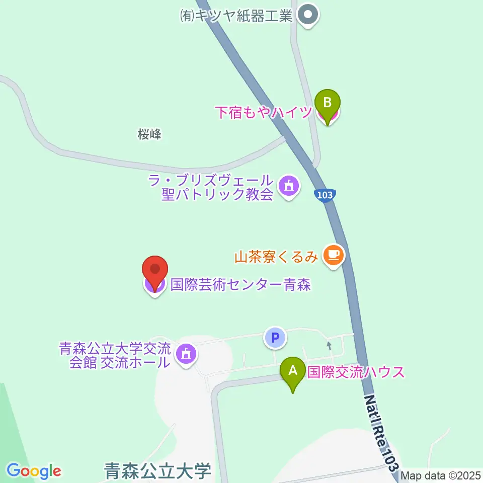 国際芸術センター青森（ACAC）周辺のホテル一覧地図