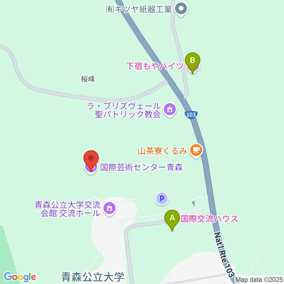 国際芸術センター青森（ACAC）周辺のホテル一覧地図