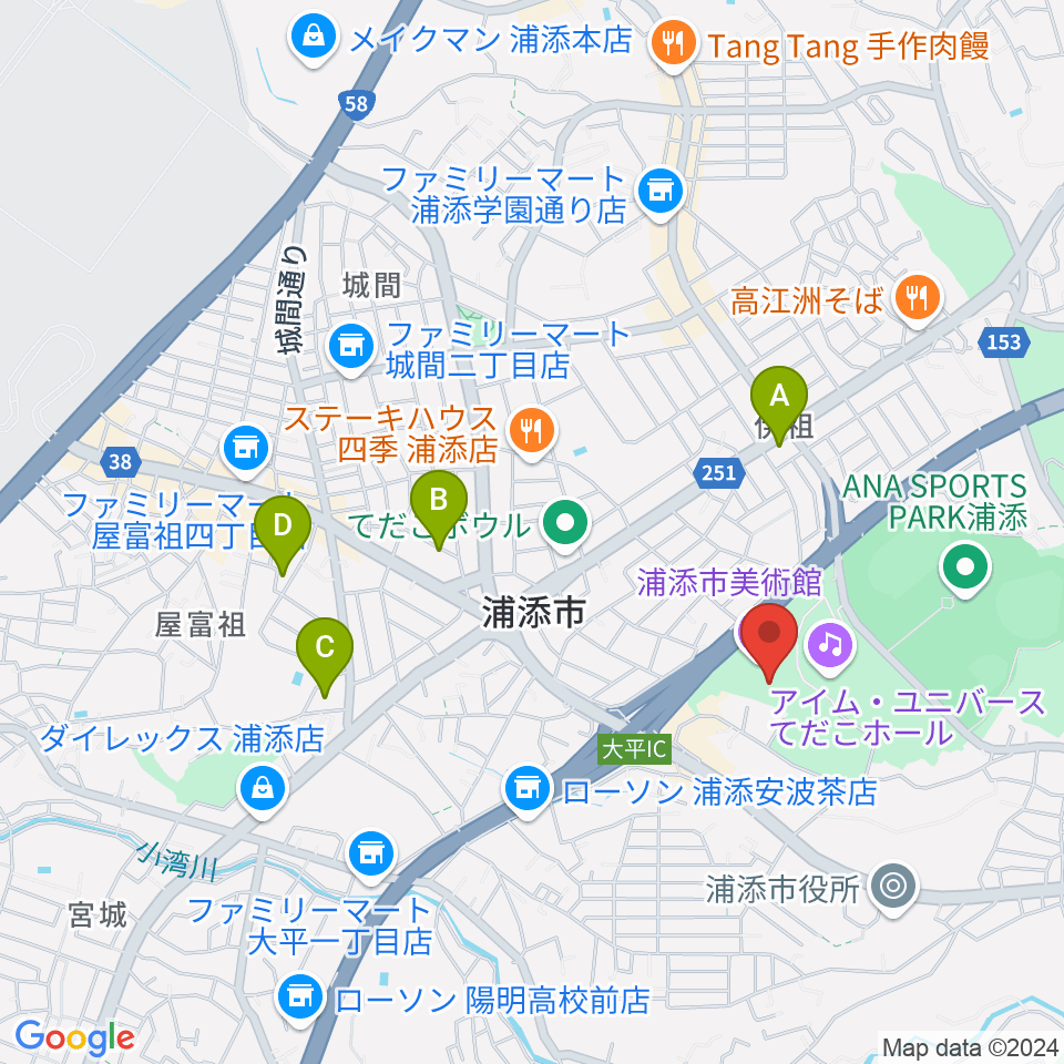 浦添市美術館周辺のホテル一覧地図