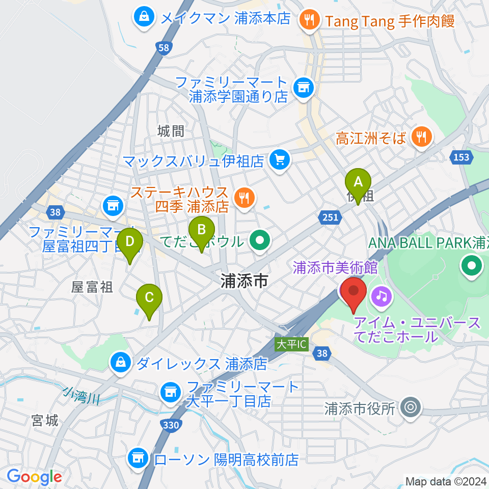 浦添市美術館周辺のホテル一覧地図