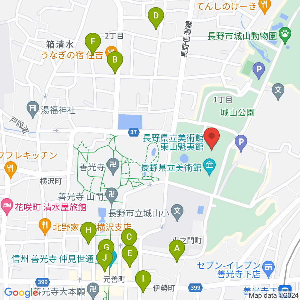 東山魁夷館周辺のホテル一覧地図