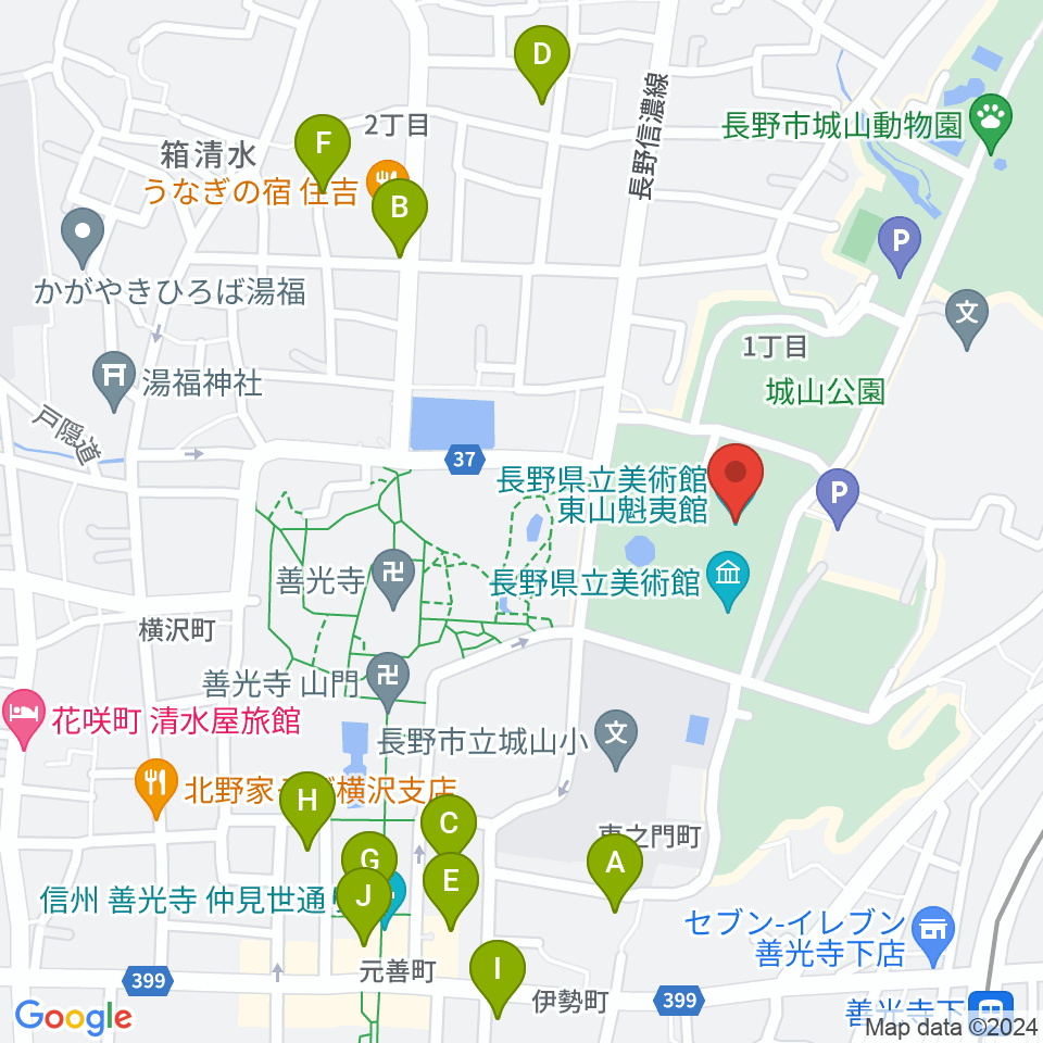 東山魁夷館周辺のホテル一覧地図