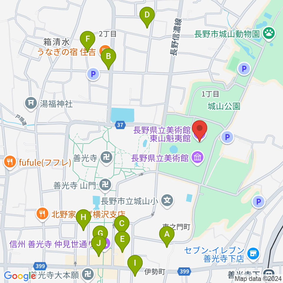 東山魁夷館周辺のホテル一覧地図