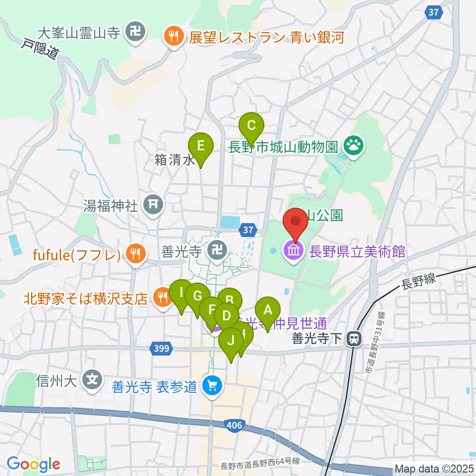 東山魁夷館周辺のホテル一覧地図