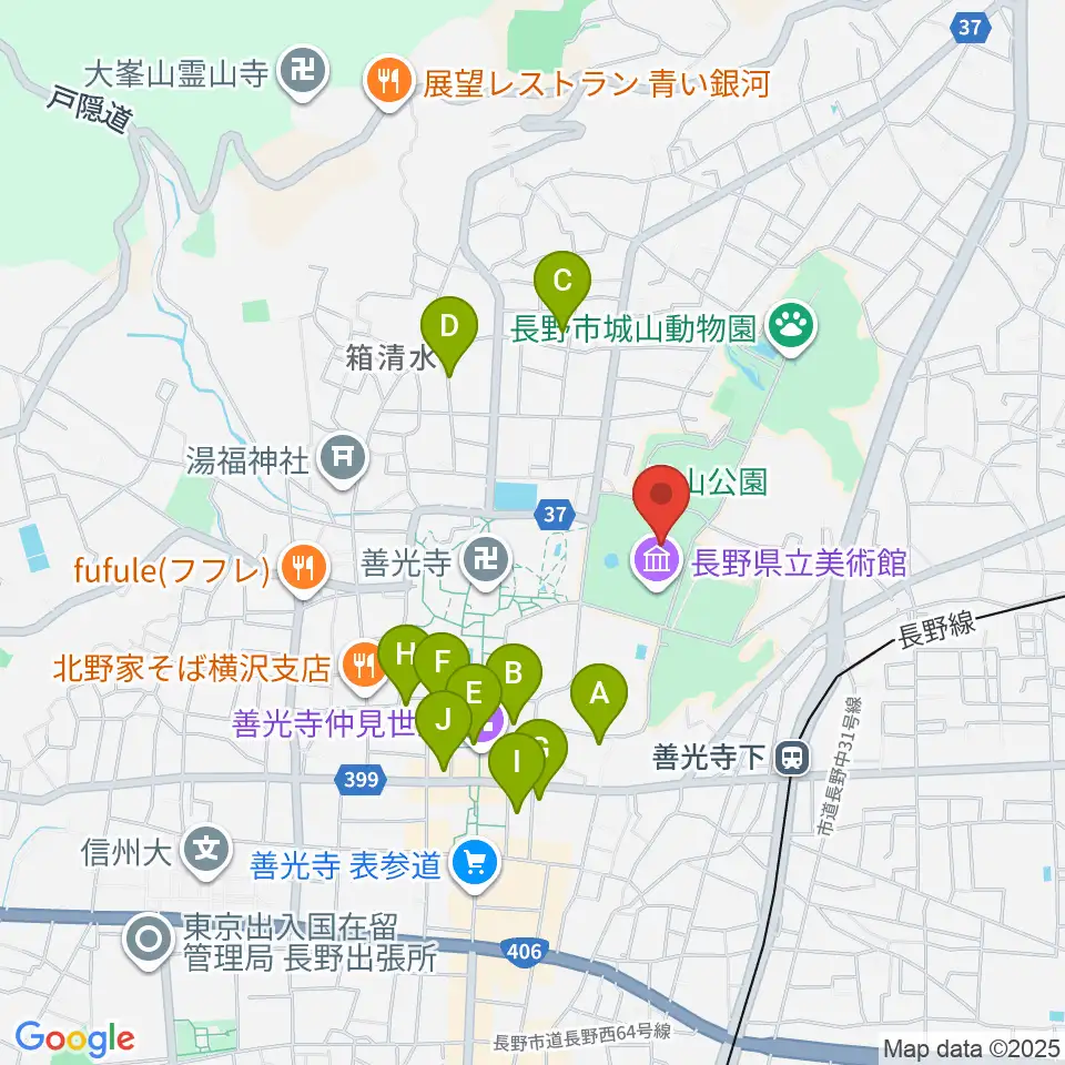 東山魁夷館周辺のホテル一覧地図
