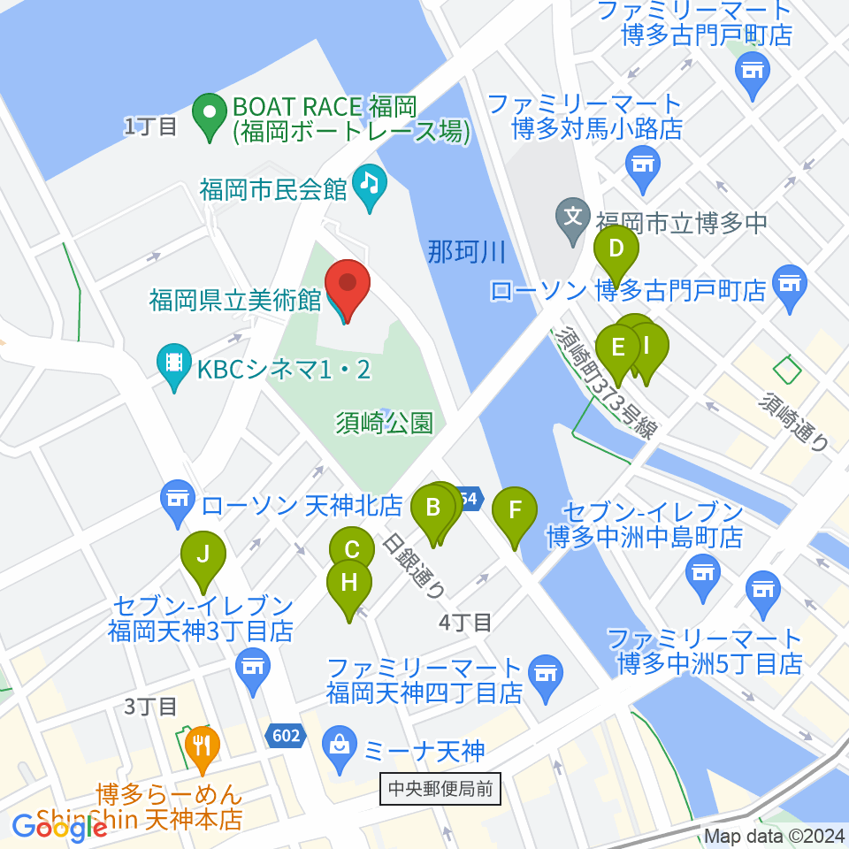福岡県立美術館周辺のホテル一覧地図