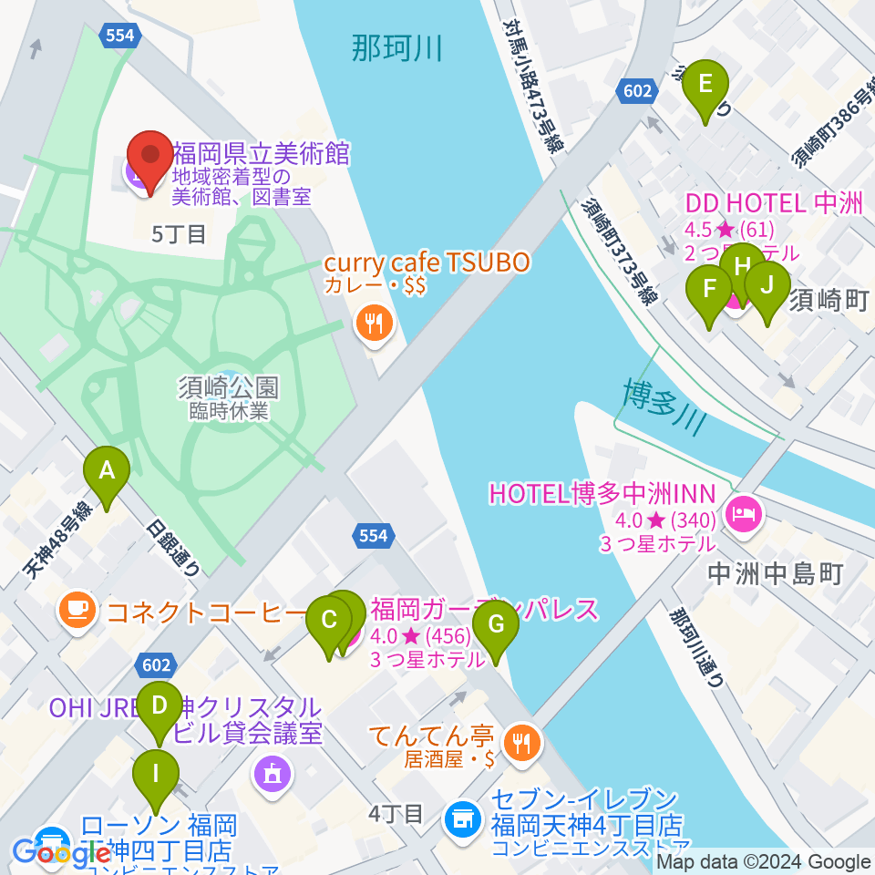 福岡県立美術館周辺のホテル一覧地図