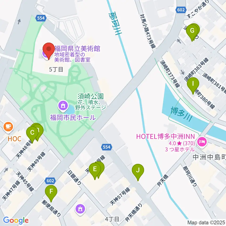 福岡県立美術館周辺のホテル一覧地図