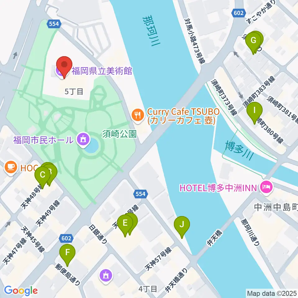 福岡県立美術館周辺のホテル一覧地図