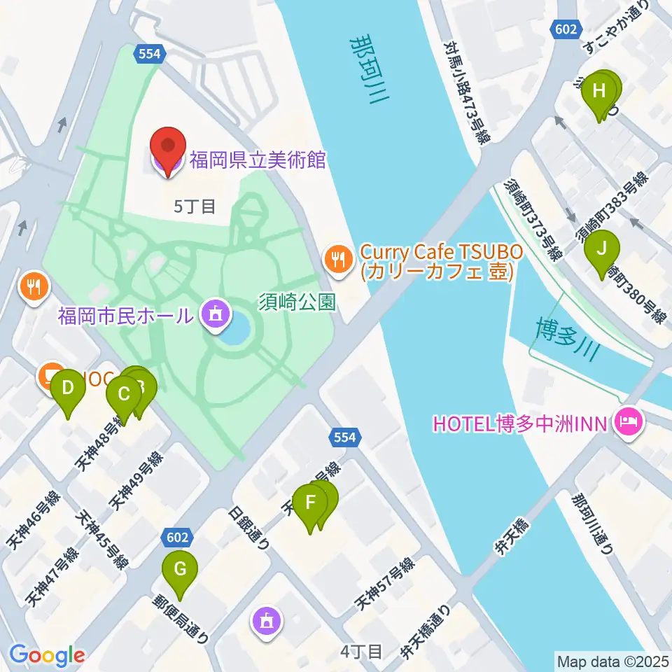 福岡県立美術館周辺のホテル一覧地図