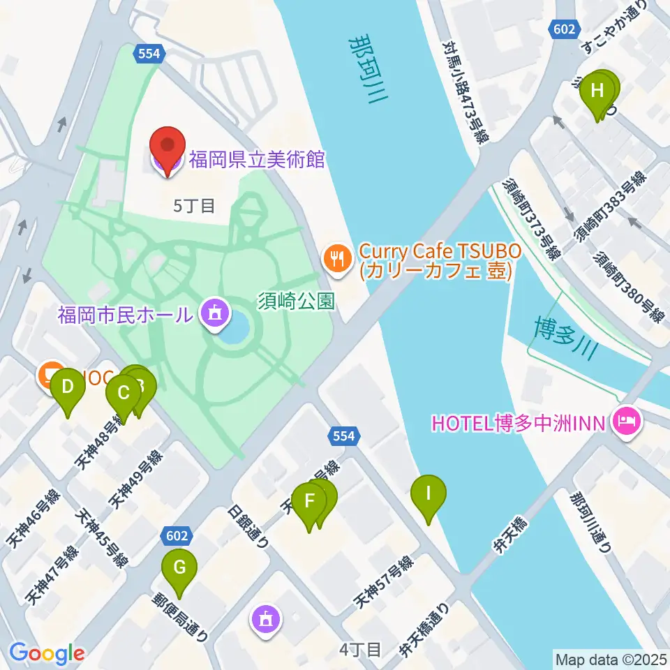 福岡県立美術館周辺のホテル一覧地図