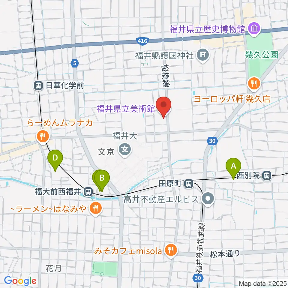 福井県立美術館周辺のホテル一覧地図