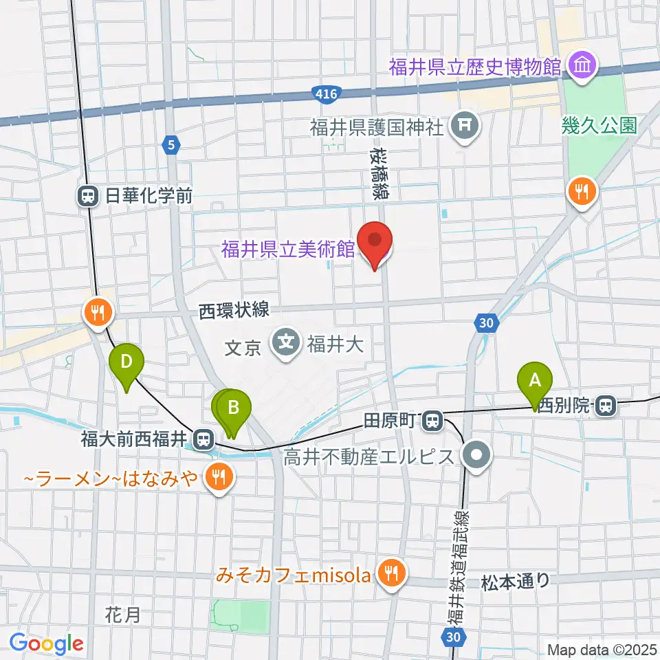 福井県立美術館周辺のホテル一覧地図