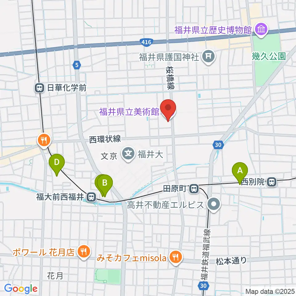 福井県立美術館周辺のホテル一覧地図