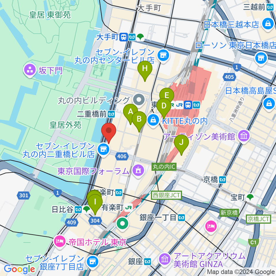 静嘉堂＠丸の内 静嘉堂文庫美術館周辺のホテル一覧地図