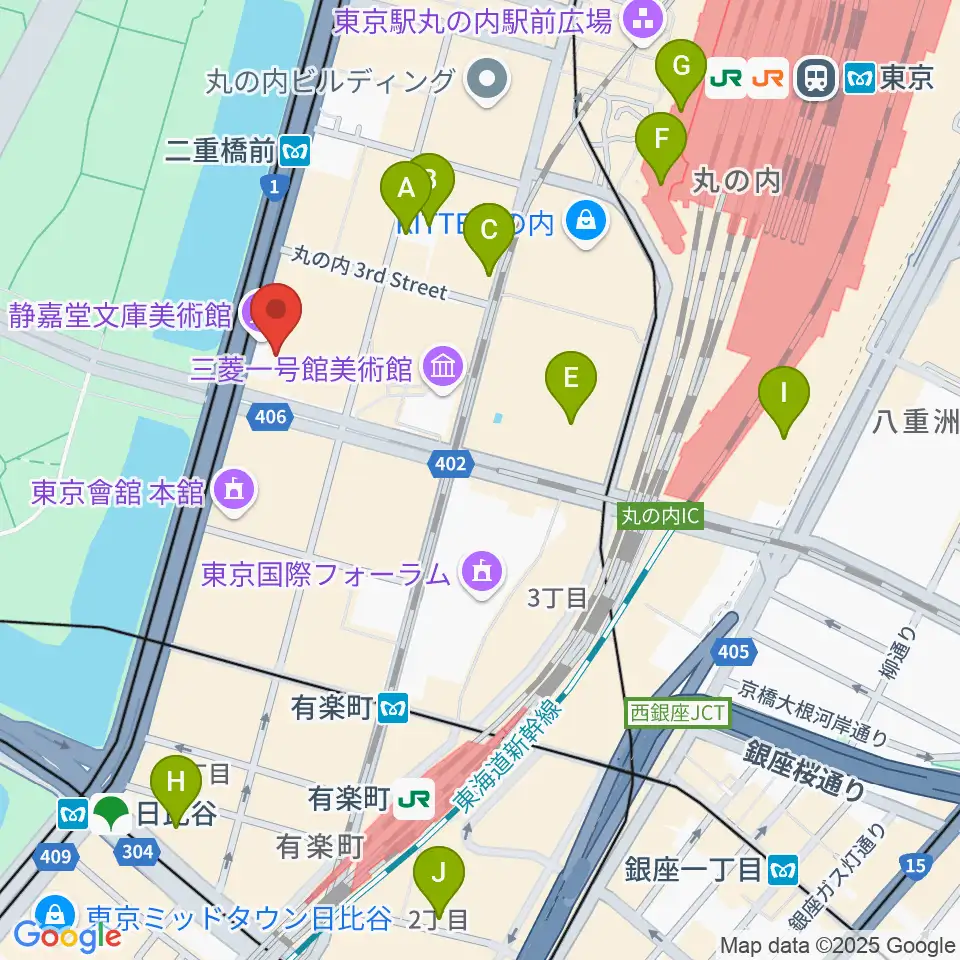 静嘉堂@丸の内 静嘉堂文庫美術館周辺のホテル一覧地図