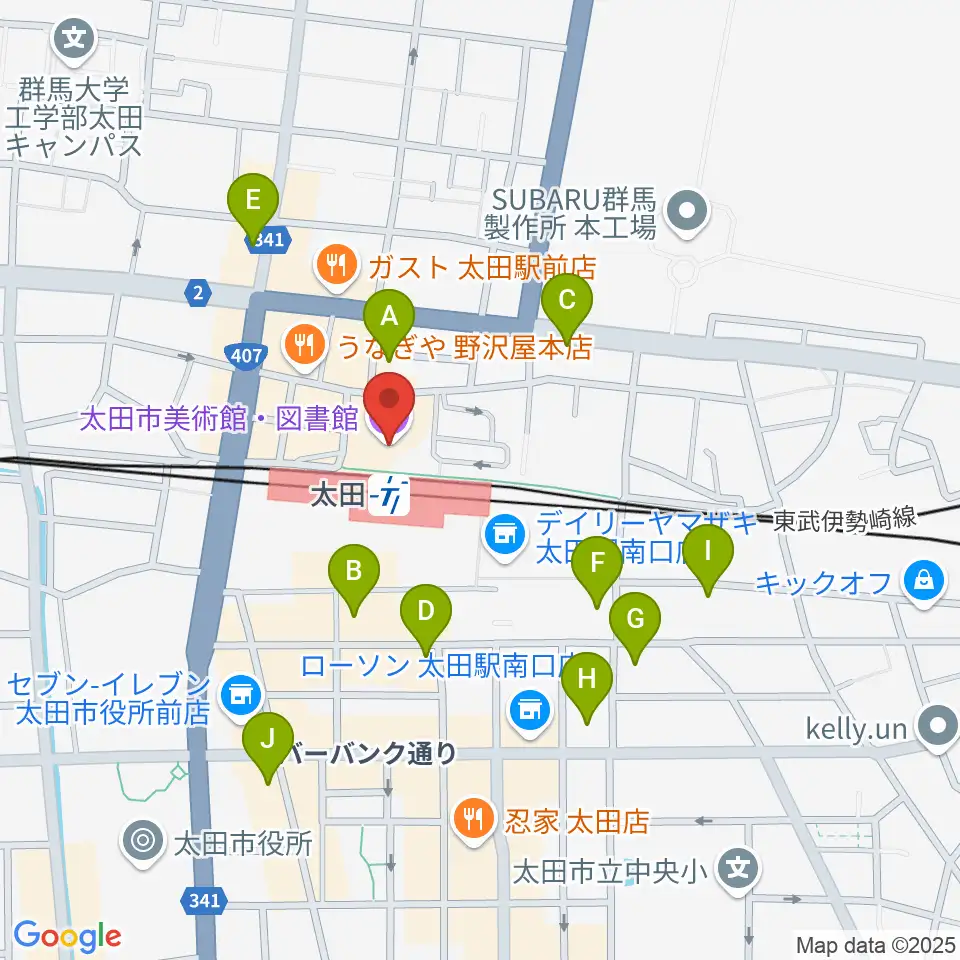 太田市美術館・図書館周辺のホテル一覧地図