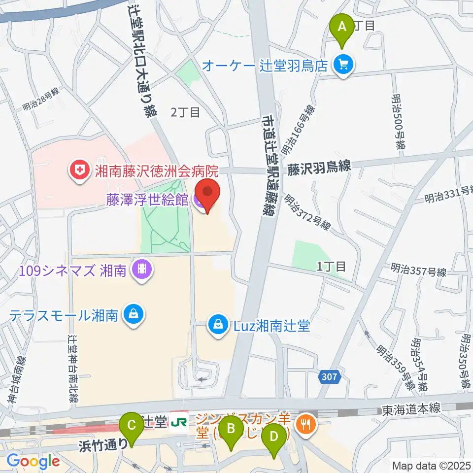 藤澤浮世絵館周辺のホテル一覧地図