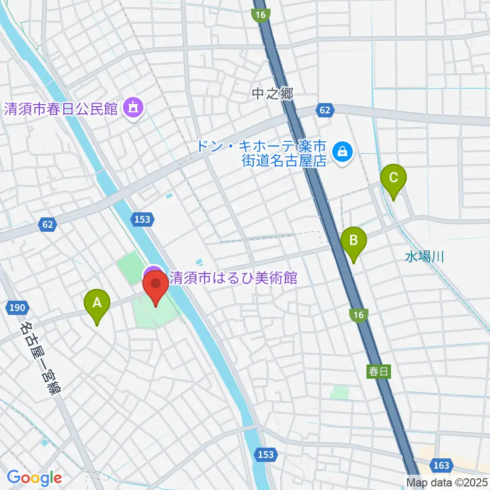 清須市はるひ美術館周辺のホテル一覧地図
