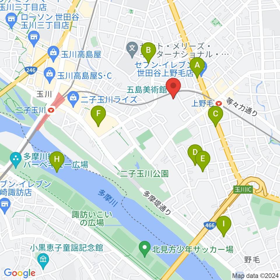 五島美術館周辺のホテル一覧地図