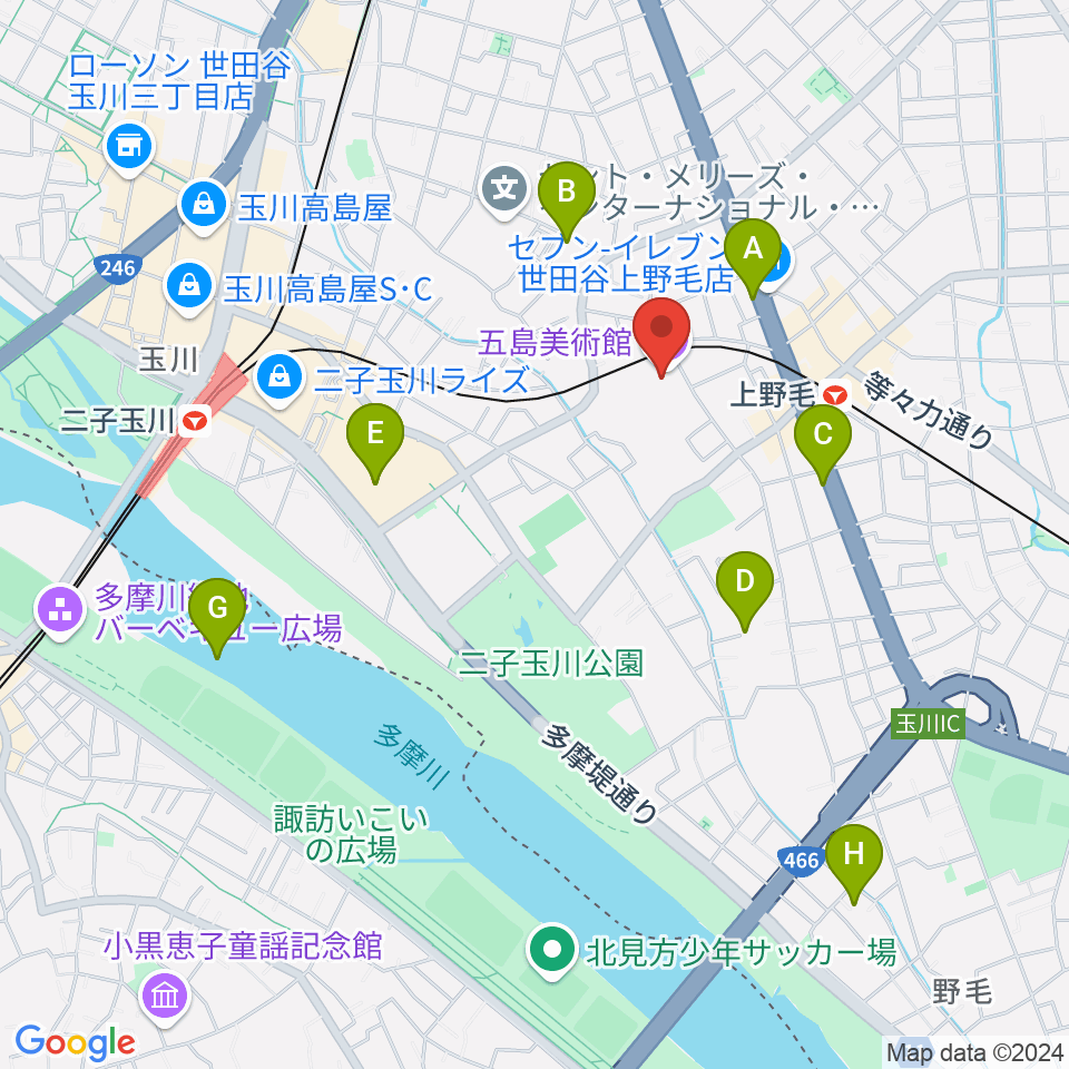 五島美術館周辺のホテル一覧地図