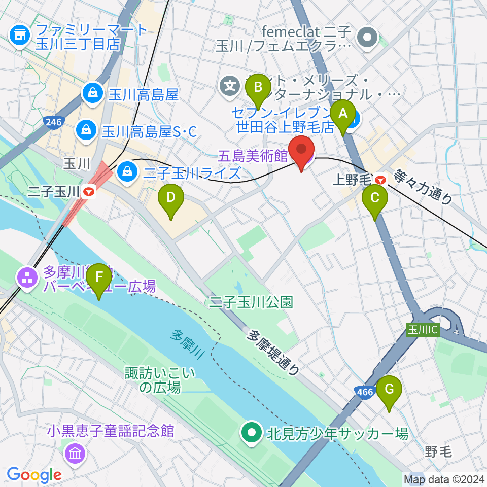 五島美術館周辺のホテル一覧地図