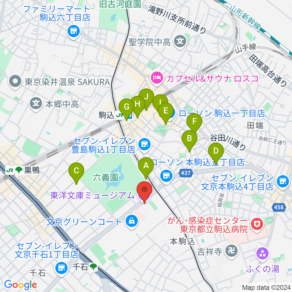 東洋文庫ミュージアム周辺のホテル一覧地図