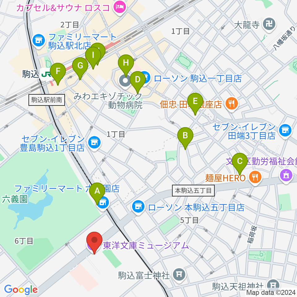 東洋文庫ミュージアム周辺のホテル一覧地図