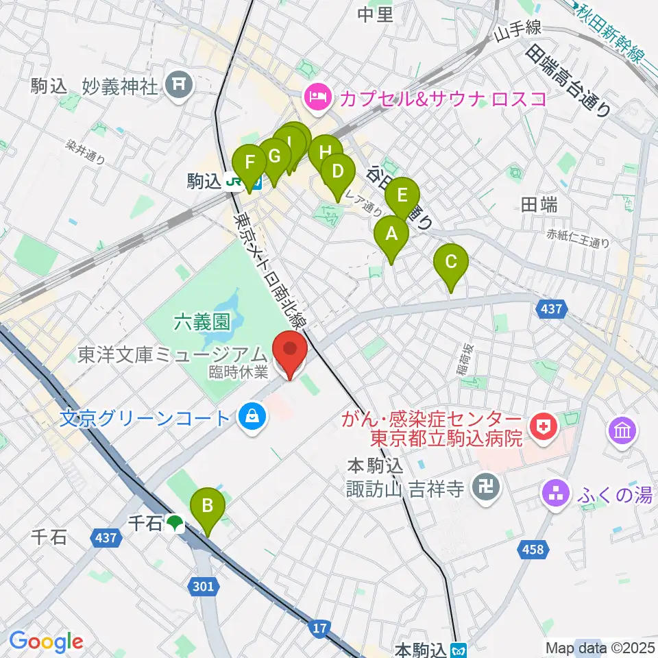 東洋文庫ミュージアム周辺のホテル一覧地図