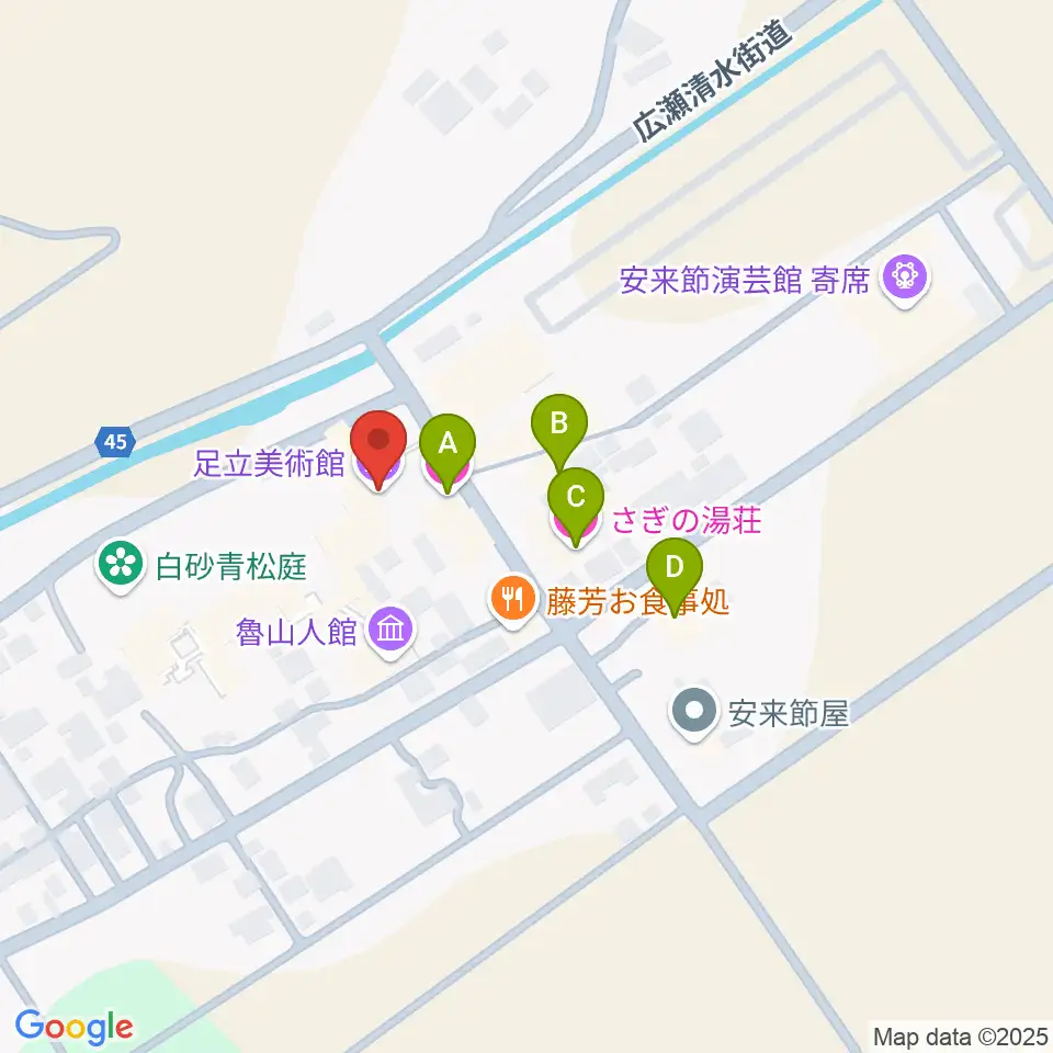 足立美術館周辺のホテル一覧地図