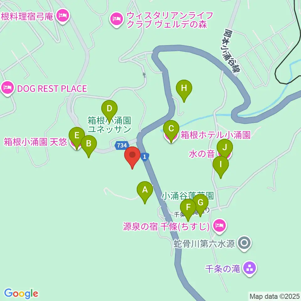 岡田美術館周辺のホテル一覧地図